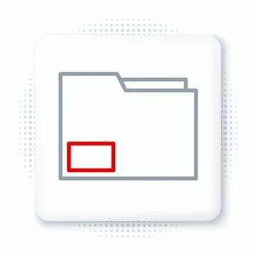 Line Document folder icon isolated on white background. Accounting binder sym Stock Illustration