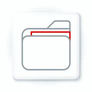 Line Document folder icon isolated on white background. Accounting binder sym Illustrazione stock