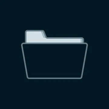 Line Document folder icon isolated on black background. Accounting binder s.. Illustrazione stock
