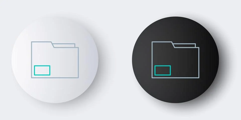 Line Document folder icon isolated on grey background. Accounting binder symb 스톡 일러스트