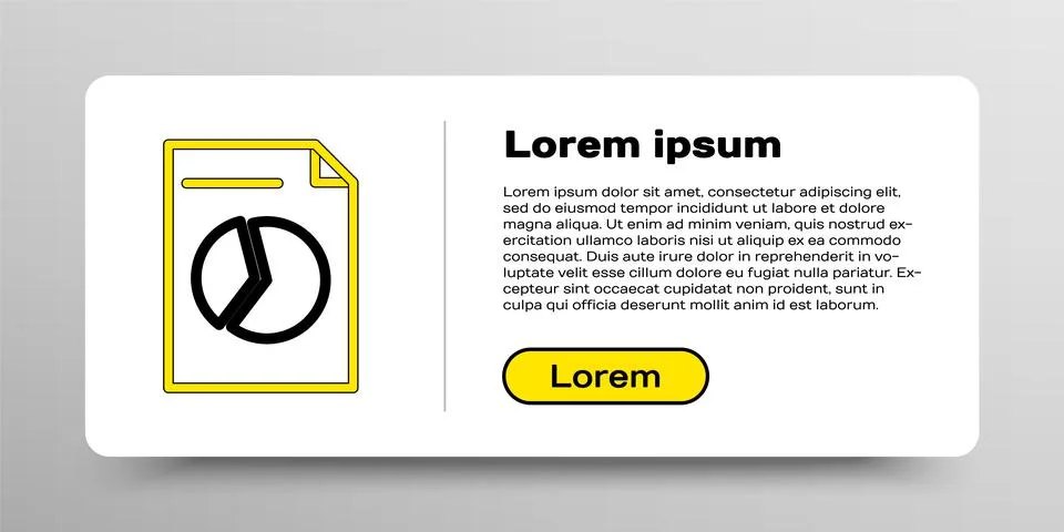 Line Document with graph chart icon isolated on white background. Report text Illustrazione stock