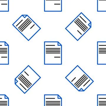 Line Document icon isolated seamless pattern on white background. File icon Illustrazione stock