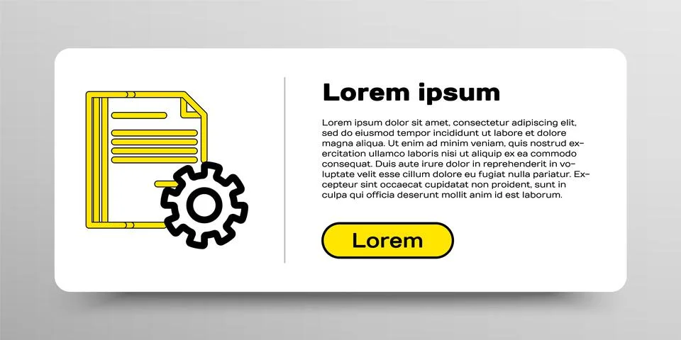 Line Document settings with gears icon isolated on white background. Software Stock Illustration