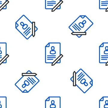 Line Document with shield icon isolated seamless pattern on white background Stock Illustration