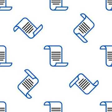 Line Document with shield icon isolated seamless pattern on white background Stock Illustration