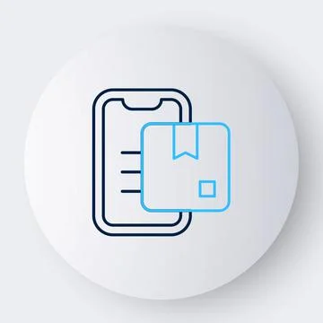 Line Document tracking marker system icon isolated on white background. Parcel Stock Illustration