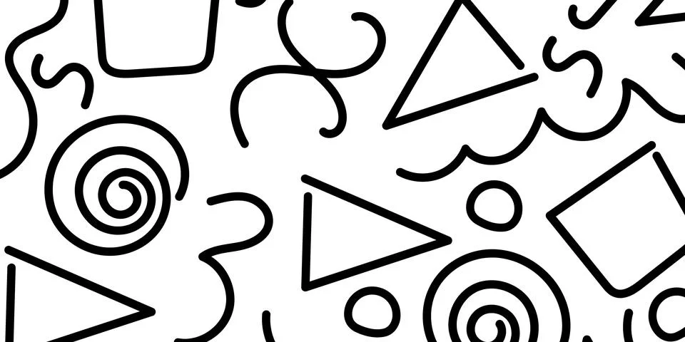 Line doodle pattern. Trendy design with shapes. Simple scribble wallpaper.  Stock Illustration