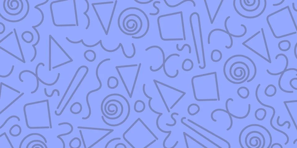 Line doodle pattern. Trendy design with shapes. Simple scribble wallpaper.  Illustrazione stock
