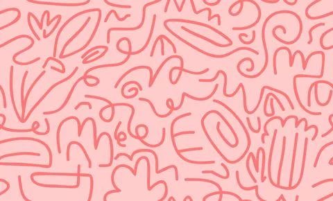 Line doodle seamless pattern. イラスト素材