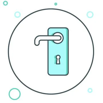 Line Door handle icon isolated on white background. Door lock sign. Colorfu.. Illustration