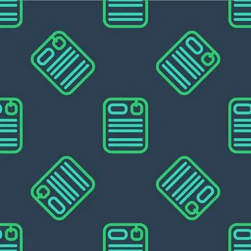 Line Dossier folder icon isolated seamless pattern on blue background.  Vecto Stock Illustration
