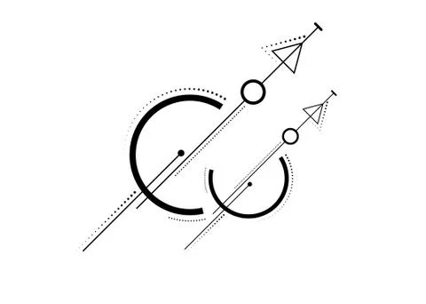 Line Dot Tattoo Vector Art, new geometric design. Sacred mystic signs Stock Illustration