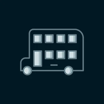Line Double decker bus icon isolated on black background. London classic pa.. Stock Illustration