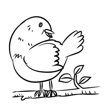 Line drawing bird - Vector illustration Stock Illustration