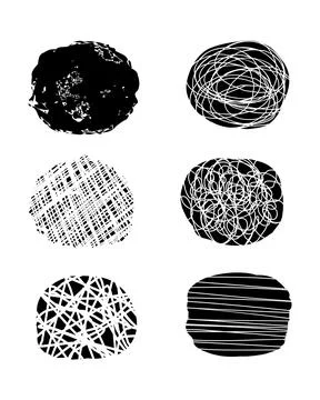 Line drawing brush for design use. Hand drawn paint set. Abstract scribble li Stock Illustration