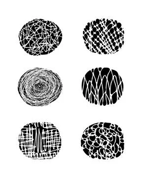 Line drawing brush for design use. Hand drawn paint set. Abstract scribble li Stock Illustration