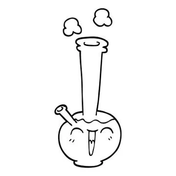 Line drawing cartoon bong イラスト素材