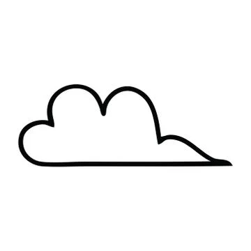 Line drawing cartoon cloud Illustrazione stock