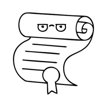 Line drawing cartoon contract Stockillustratie