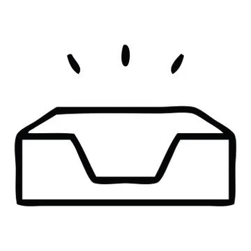 Line drawing cartoon empty tray Stock Illustration
