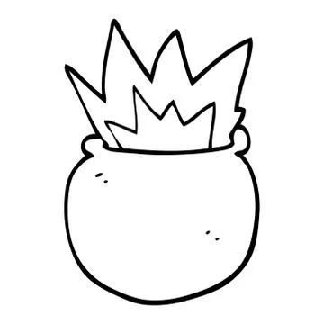 Line drawing cartoon exploding cauldron 스톡 일러스트