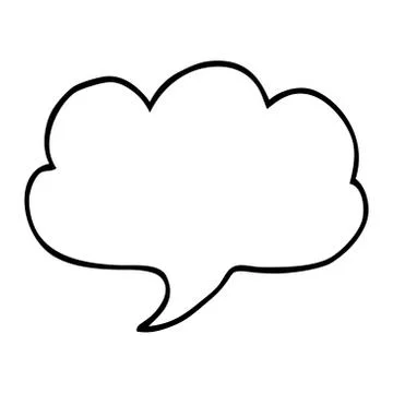 Line drawing cartoon expression bubble Illustrazione stock