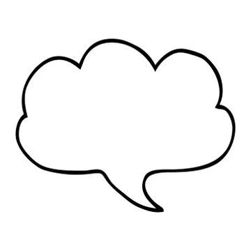 Line drawing cartoon expression bubble Illustrazione stock