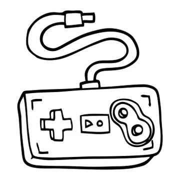Line drawing cartoon game controller イラスト素材