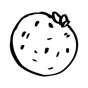 Line drawing cartoon grapefruit Illustrazione stock