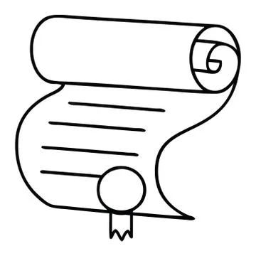 Line drawing cartoon important document Stock Illustration