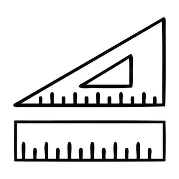 Line drawing cartoon maths set Stock Illustration