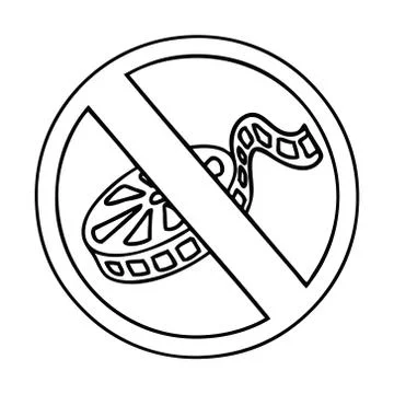 Line drawing cartoon no movies allowed sign Stock Illustration