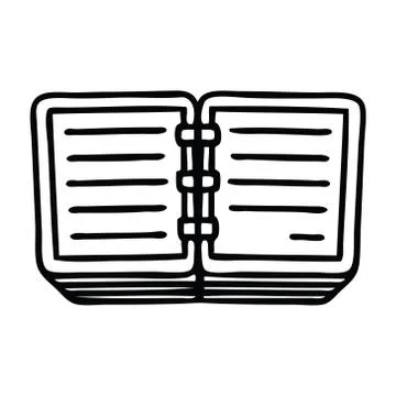 Line drawing cartoon note book イラスト素材