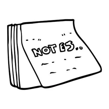 Line drawing cartoon note pad 스톡 일러스트