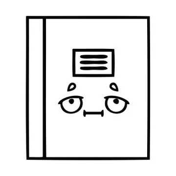 Line drawing cartoon notebook Stock Illustration