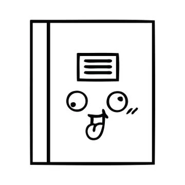 Line drawing cartoon notebook Illustrazione stock