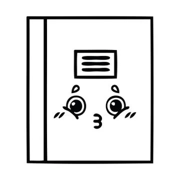 Line drawing cartoon notebook Illustrazione stock