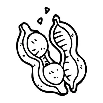 Line drawing cartoon peanuts in shell Stock Illustration
