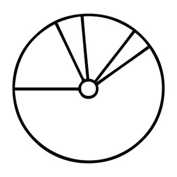 Line drawing cartoon pie chart Stock Illustration