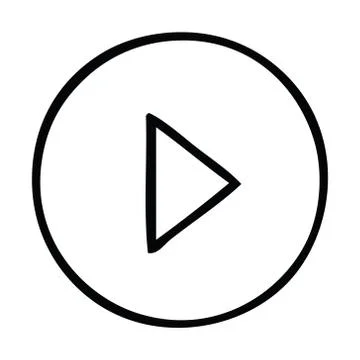 Line drawing cartoon play button Stock Illustration