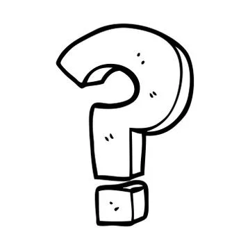 Line drawing cartoon question mark 스톡 일러스트