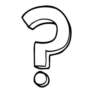 Line drawing cartoon question mark 스톡 일러스트