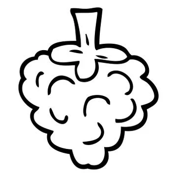 Line drawing cartoon raspberry Stock Illustration