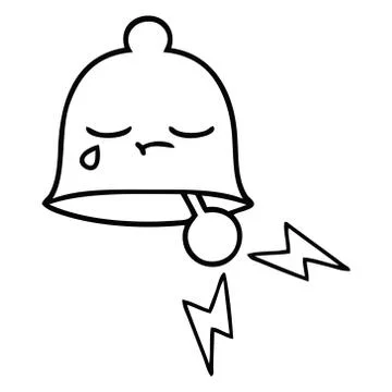 Line drawing cartoon ringing bell イラスト素材