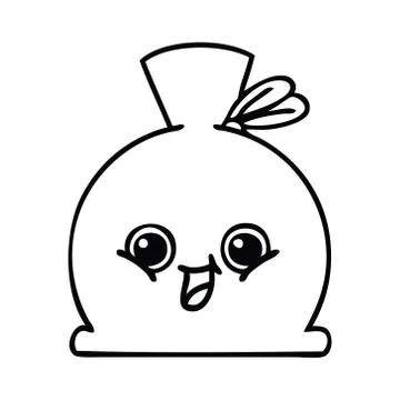 Line drawing cartoon sack Stock Illustration