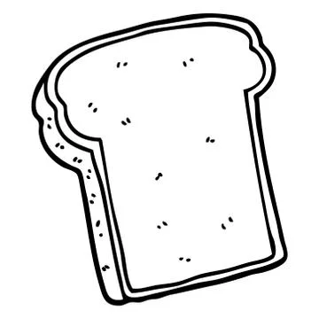 Line drawing cartoon slice of bread イラスト素材