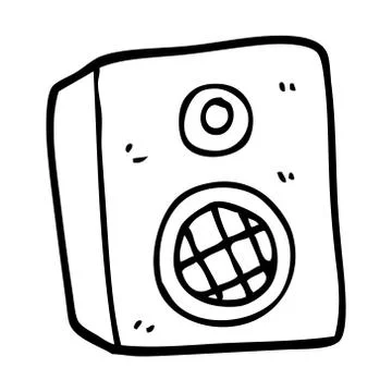 Line drawing cartoon speaker Stock Illustration