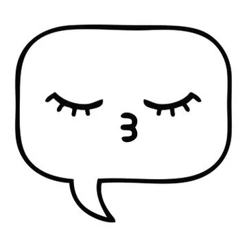 Line drawing cartoon speech bubble Illustrazione stock
