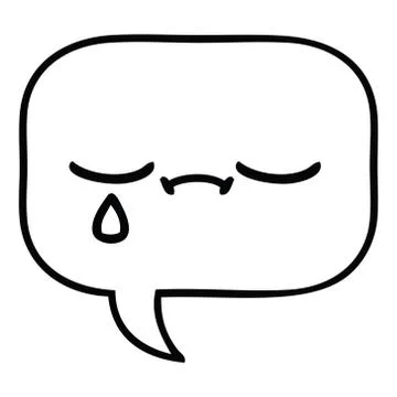 Line drawing cartoon speech bubble Illustrazione stock