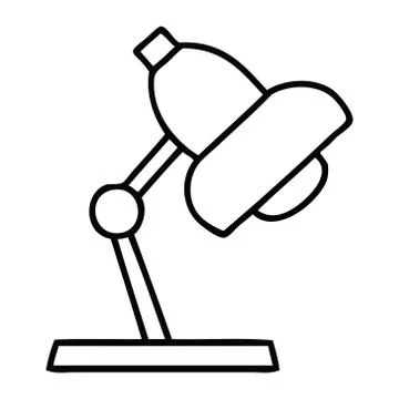 Line drawing cartoon table lamp 스톡 일러스트